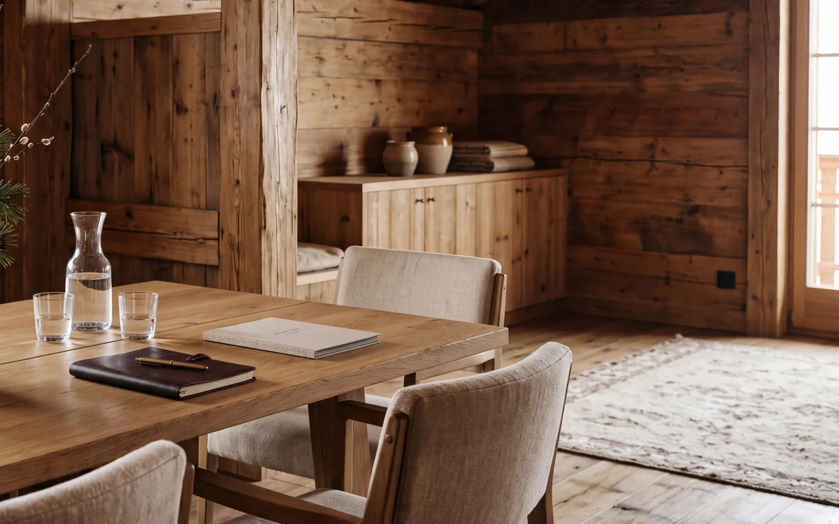 Espace de réception de l'agence Alpinvest à Haute-Nendaz