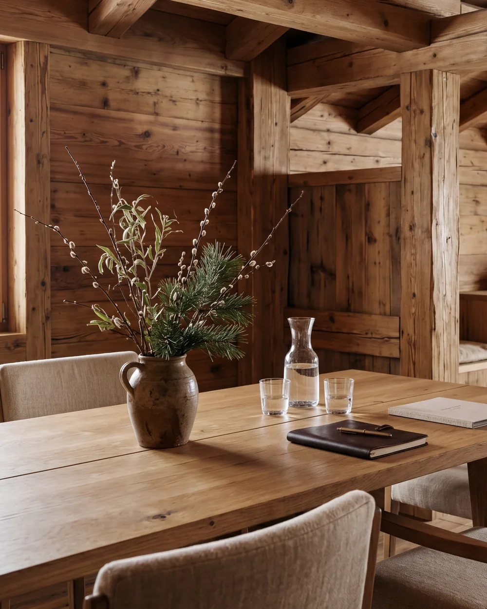 Intérieur d'un bien valaisan mis en valeur pour la vente